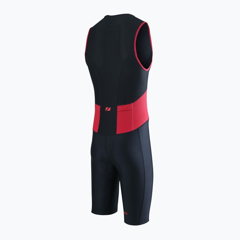 Men's triathlon suit ZONE3 Activate Trisuit black/red 3