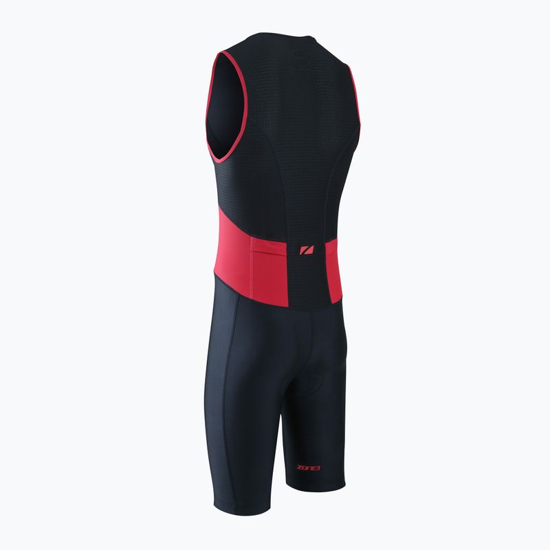 Men's triathlon suit ZONE3 Activate Trisuit black/red 4