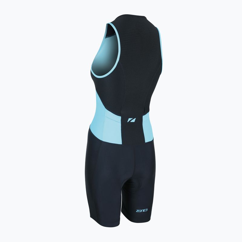 Women's triathlon suit ZONE3 Activate Trisuit black/turquoise 3