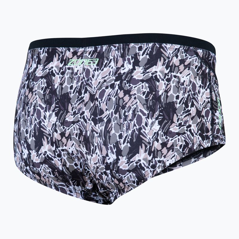 Men's swimming boxers ZONE3 Pacific Koa Brief Shorts black/green 2