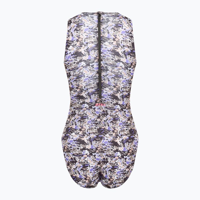 Women's one-piece swimsuit ZONE3 Pacific Koa High Neck black/green 2