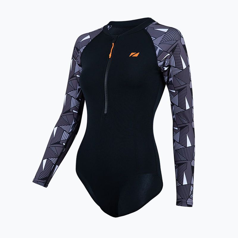 Women's one-piece swimsuit ZONE3 OWS Renew black/grey