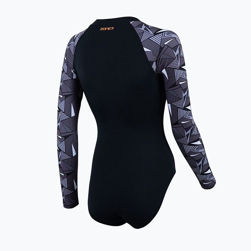 Women's one-piece swimsuit ZONE3 OWS Renew black/grey 2