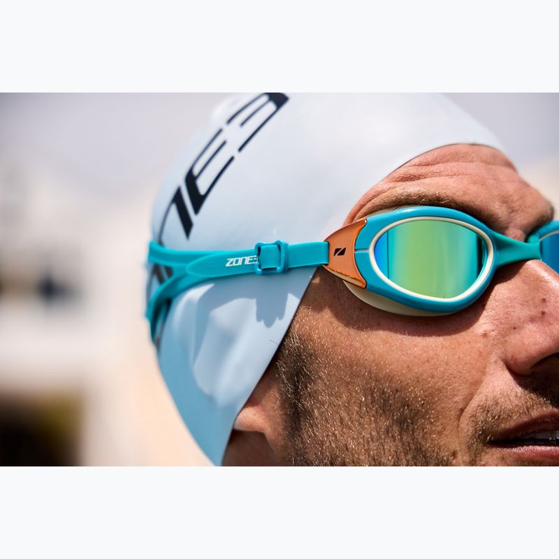 ZONE3 Attack teal/cream/cooper swimming goggles 8