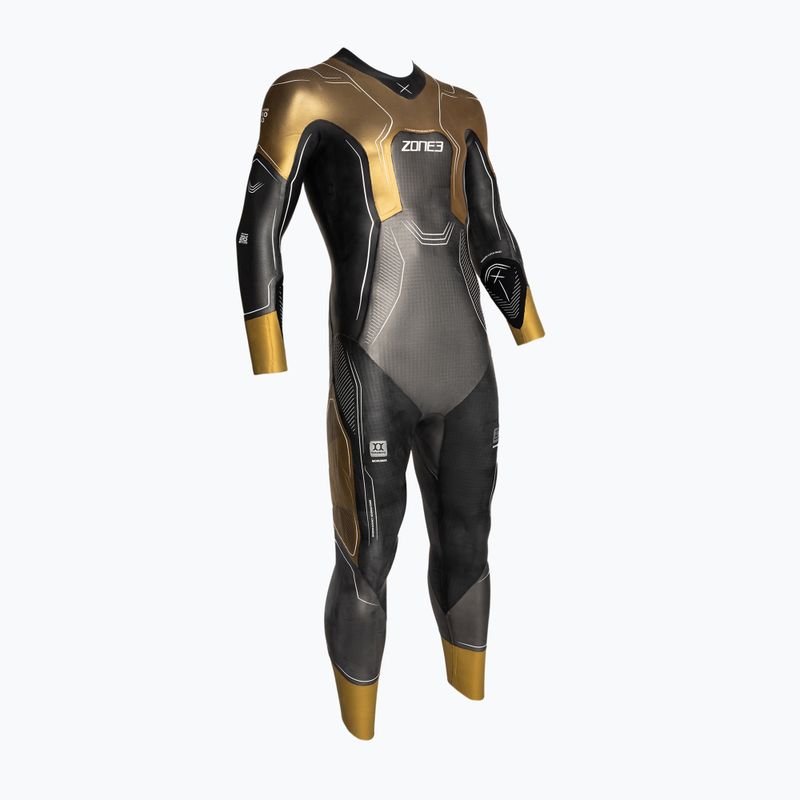 Men's ZONE3 Vanquish-X Limited Edition gunmetal/gold triathlon wetsuit