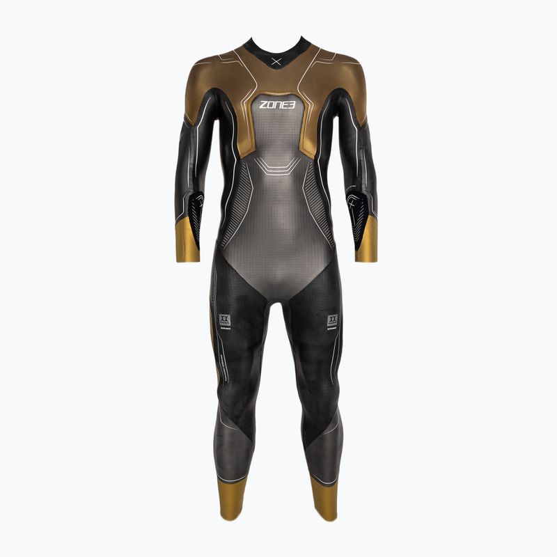 Men's ZONE3 Vanquish-X Limited Edition gunmetal/gold triathlon wetsuit 2