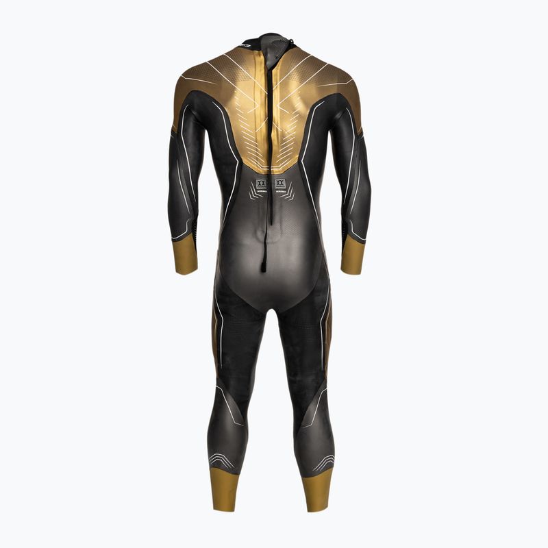 Men's ZONE3 Vanquish-X Limited Edition gunmetal/gold triathlon wetsuit 3