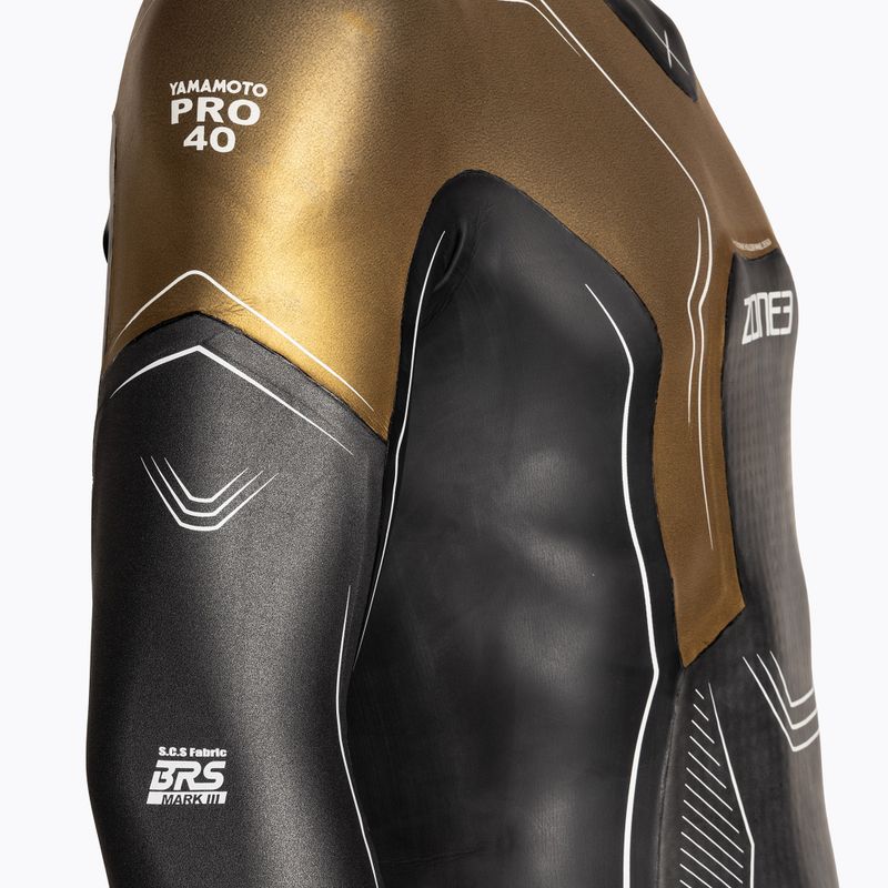 Men's ZONE3 Vanquish-X Limited Edition gunmetal/gold triathlon wetsuit 5