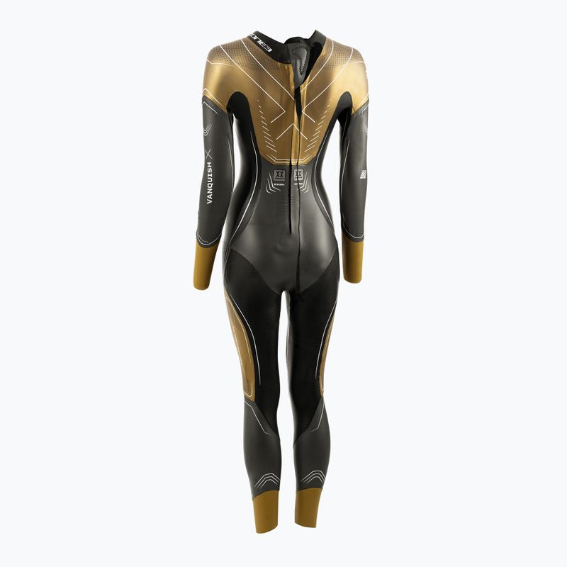 Women's triathlon wetsuit Zone3 Vanquish-X - Limited Edition 5 mm gummetal/gold 2