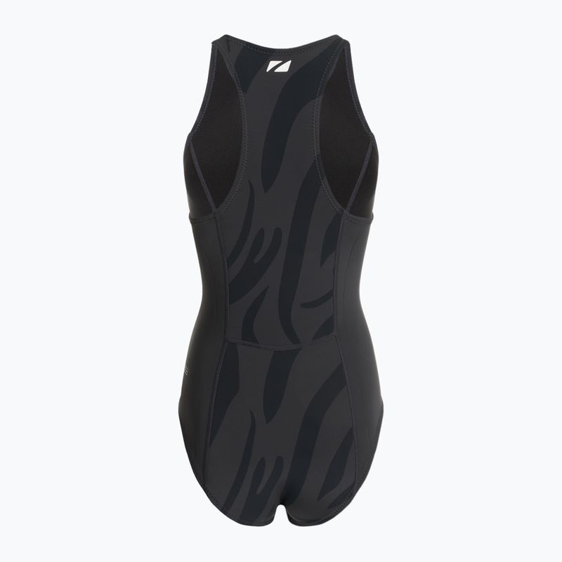 Women's one-piece swimsuit ZONE3 Yulex Sleeveless black/grey 2