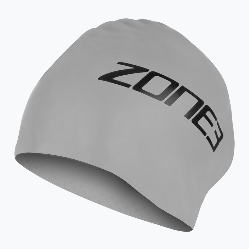 ZONE3 Extra Long Hair silver swimming cap