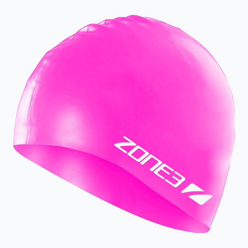 ZONE3 Silicone Swim cap hi-vis pink swimming cap