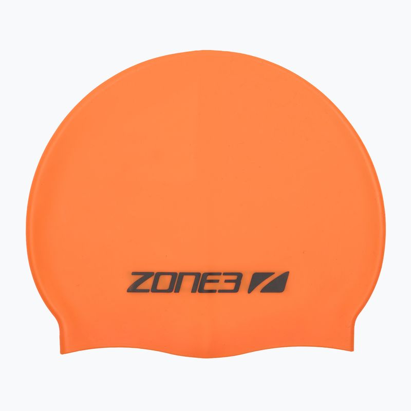 ZONE3 Silicone Swim cap hi-vis orange swimming cap