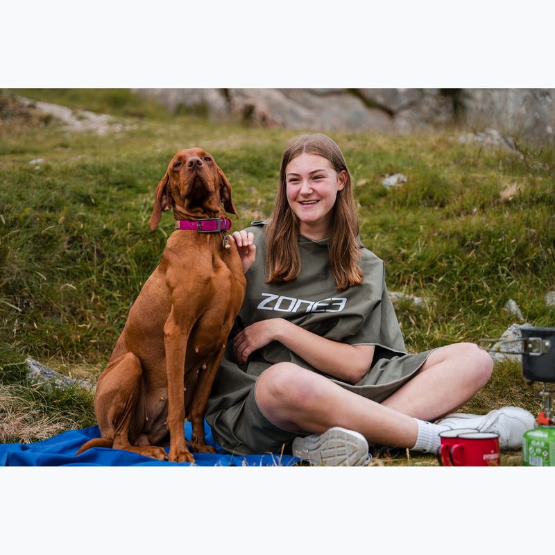 Poncho ZONE3 Microfibre Changing Robe khaki/white 3