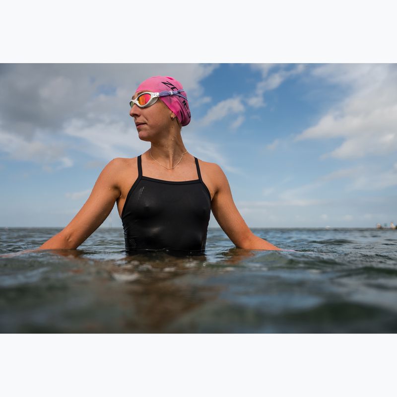 Women's one-piece swimsuit ZONE3 Strap Back black 9