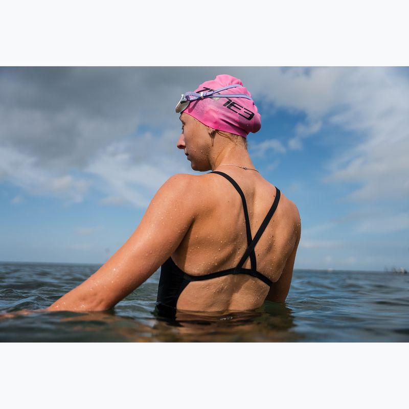 Women's one-piece swimsuit ZONE3 Strap Back black 10