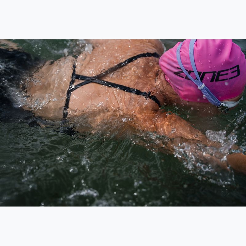 Women's one-piece swimsuit ZONE3 Strap Back black 11