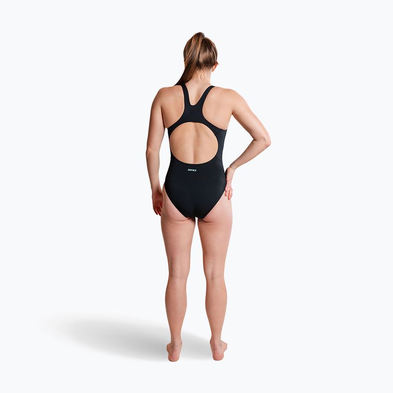 Women's one-piece swimsuit ZONE3 Classic black 5