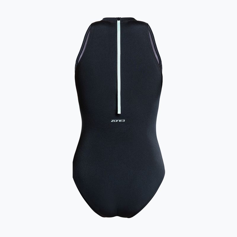 Women's one-piece swimsuit ZONE3 High Neck Costume black 2