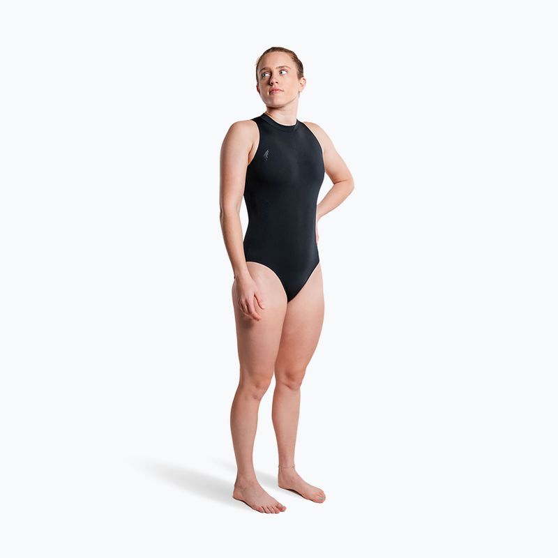 Women's one-piece swimsuit ZONE3 High Neck Costume black 4