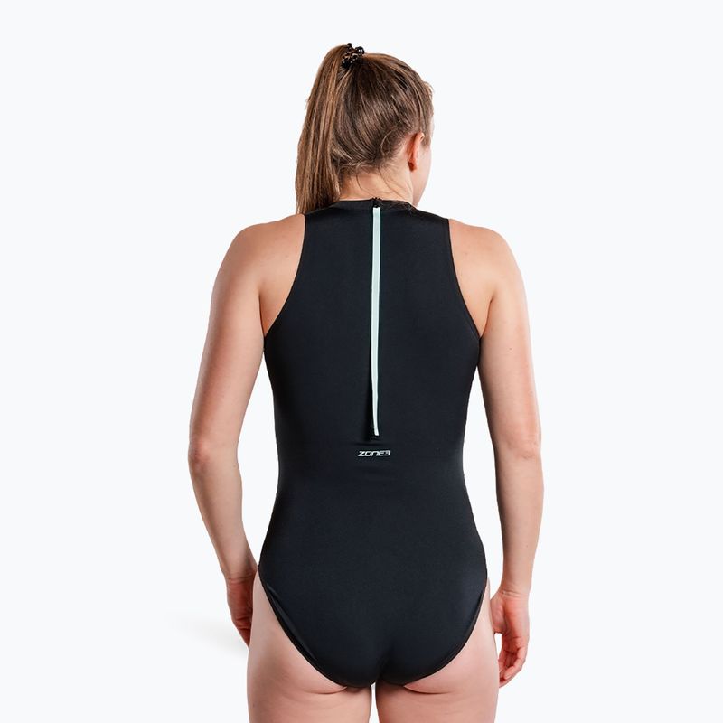 Women's one-piece swimsuit ZONE3 High Neck Costume black 6