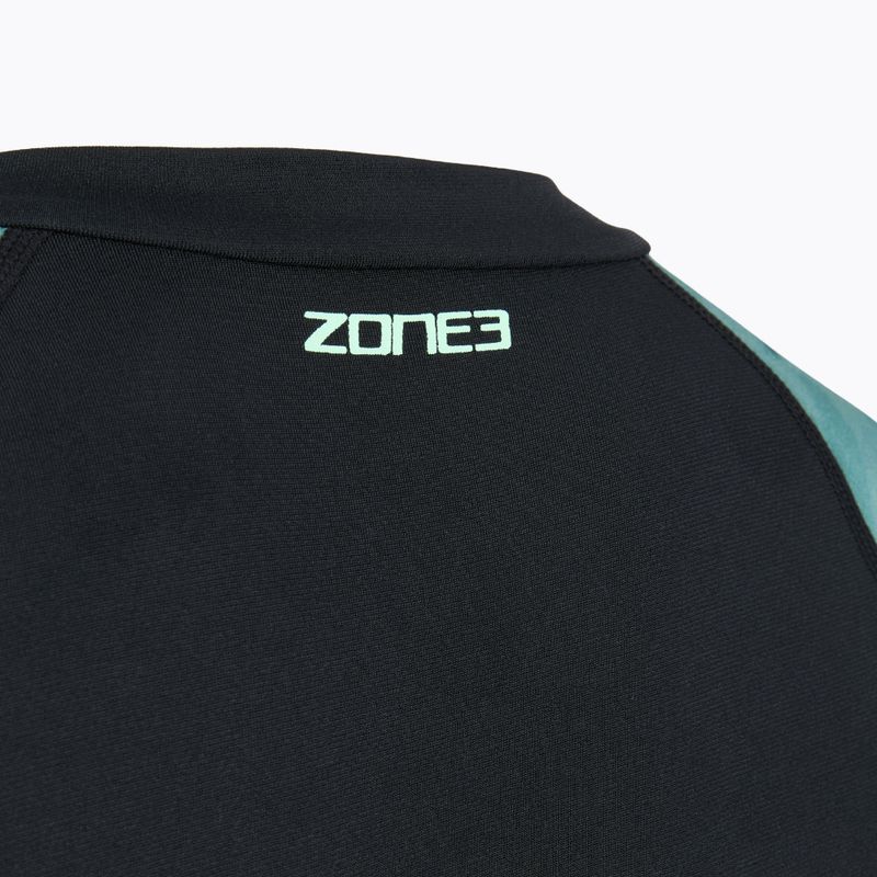 Women's one-piece swimsuit ZONE3 Long Sleeve teal tie dye 4