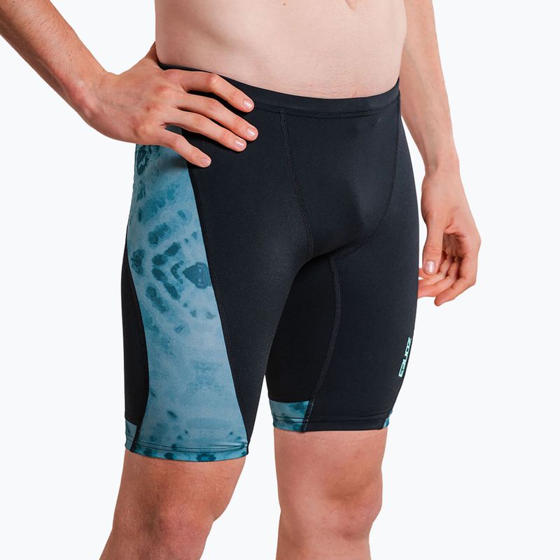 Men's swim jammers ZONE3 Performance Speed teal tie dye 3