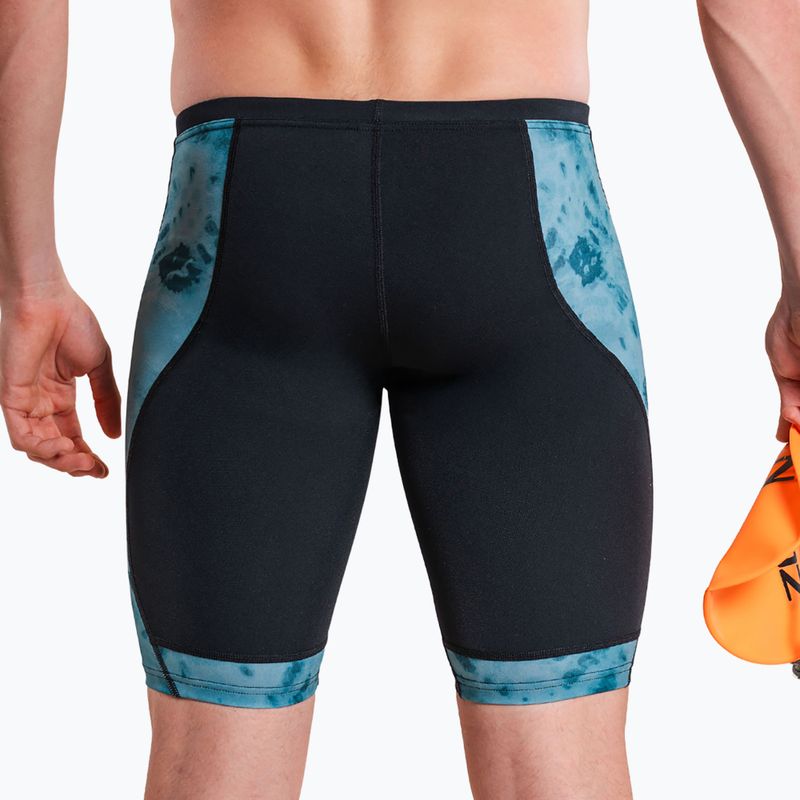 Men's swim jammers ZONE3 Performance Speed teal tie dye 5