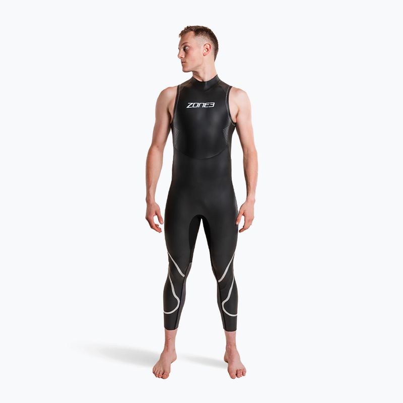 Men's triathlon wetsuit ZONE3 Glide Sleeveless Wetsuit black/grey 3