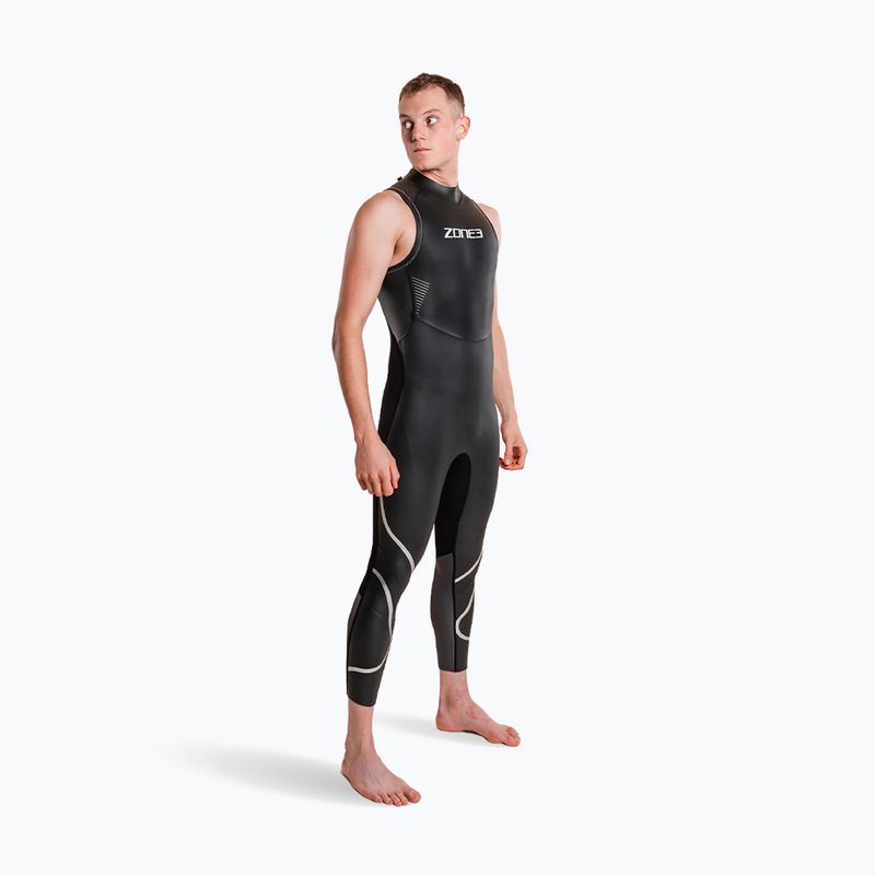 Men's triathlon wetsuit ZONE3 Glide Sleeveless Wetsuit black/grey 5