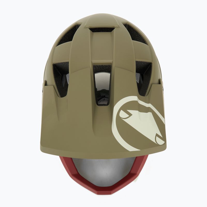 Endura Singletrack Full Face bike helmet tweed green 6