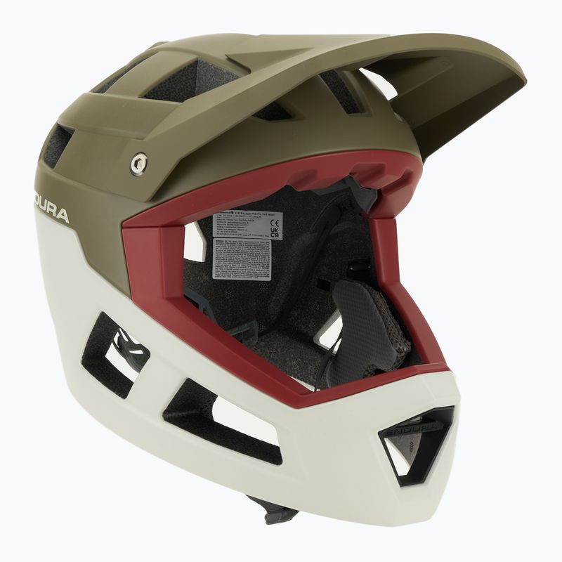 Endura Singletrack Full Face bike helmet tweed green 9