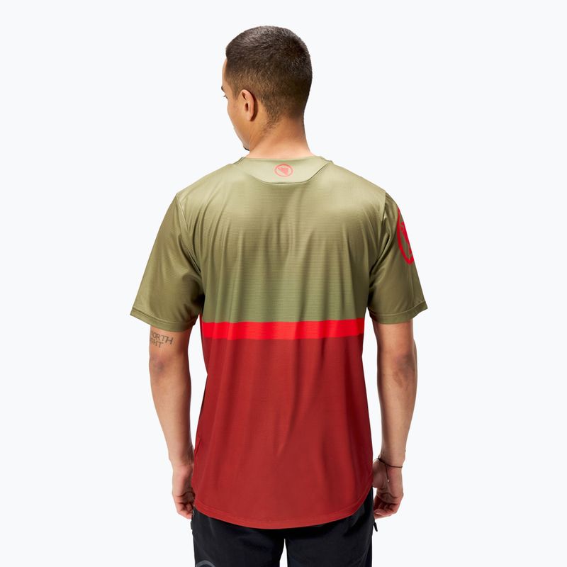 Men's Endura Singletrack II Core tweed green cycling jersey 3