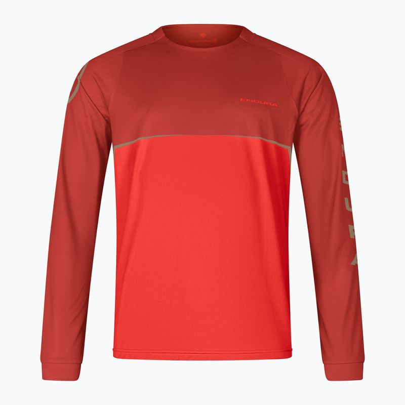 Men's Endura Core Printed flame red cycling longsleeve 3