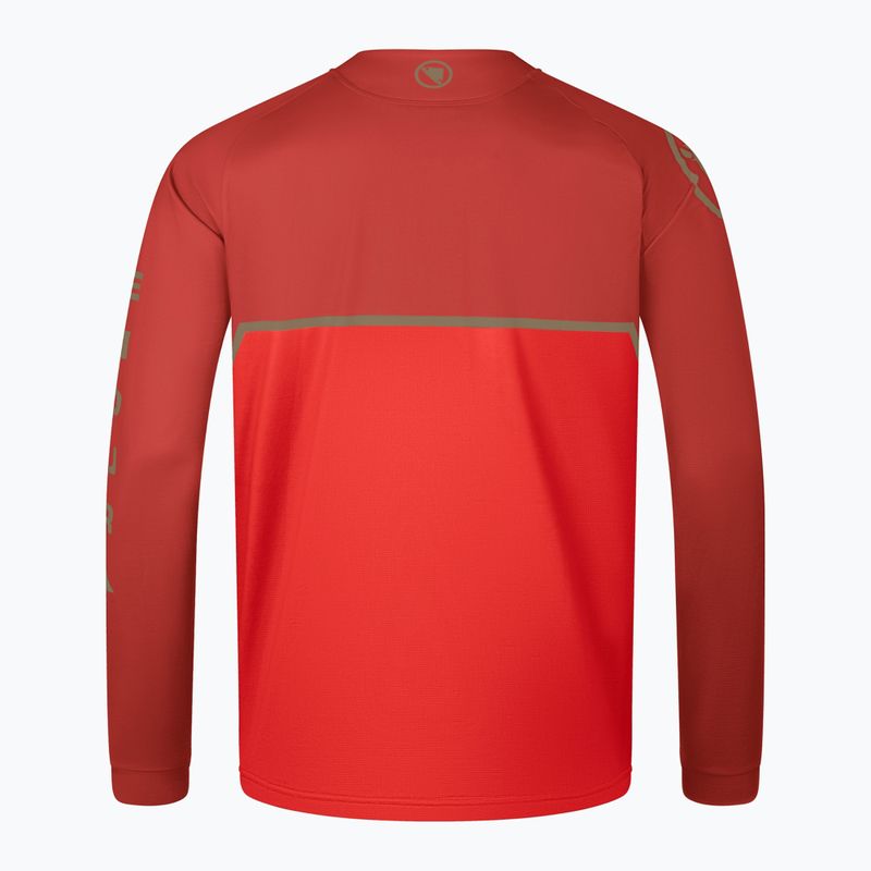 Men's Endura Core Printed flame red cycling longsleeve 4