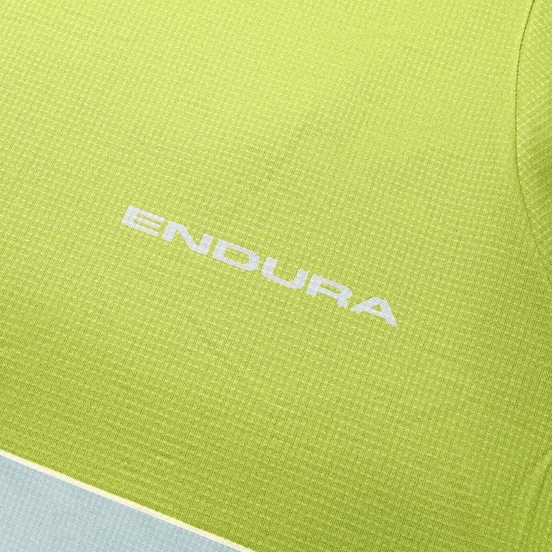 Men's Endura Core Printed lime green cycling longsleeve 4