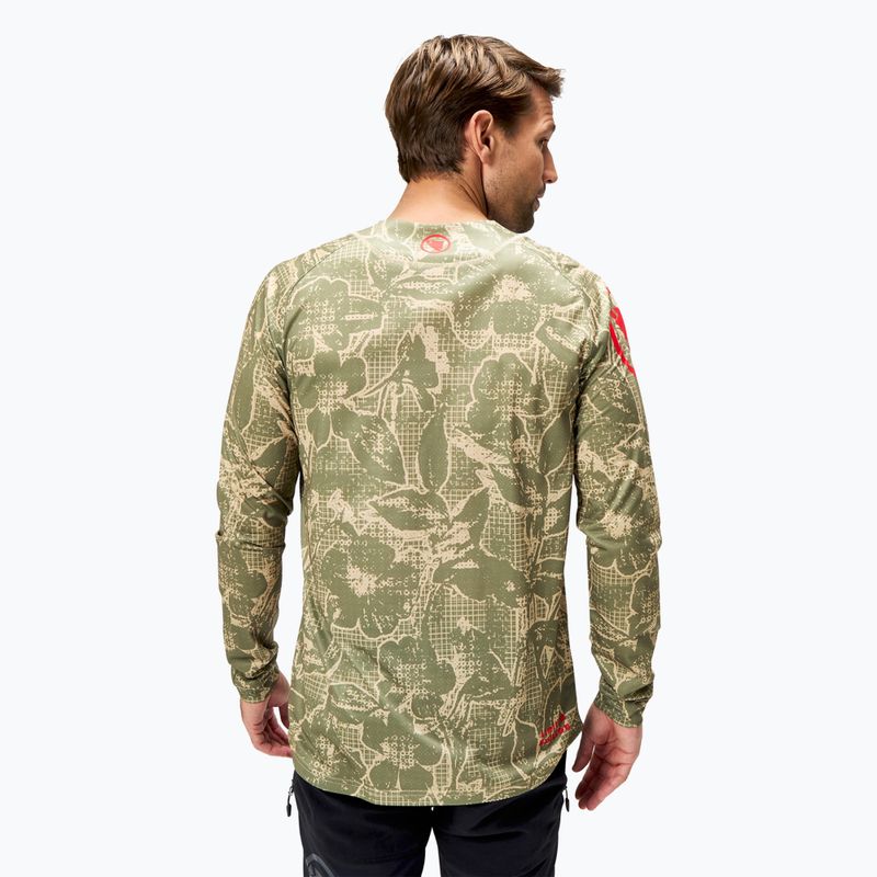 Men's Endura Grid Floral Ltd cycling longsleeve tweed green 3
