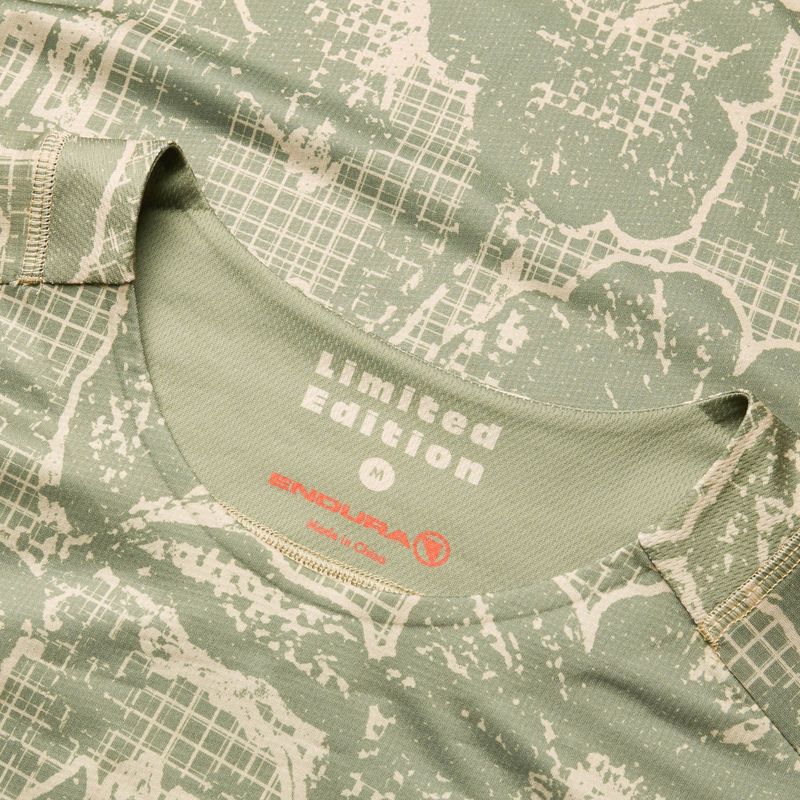 Men's Endura Grid Floral Ltd cycling longsleeve tweed green 6