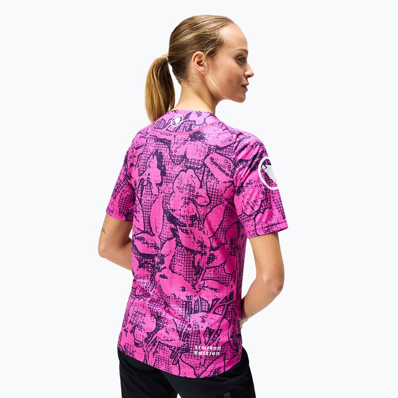 Women's cycling jersey Endura Grid Floral Ltd W pink pop 3