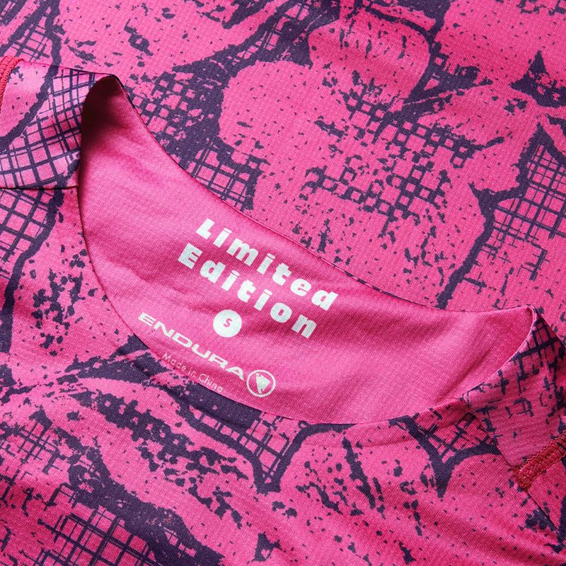 Women's cycling jersey Endura Grid Floral Ltd W pink pop 9