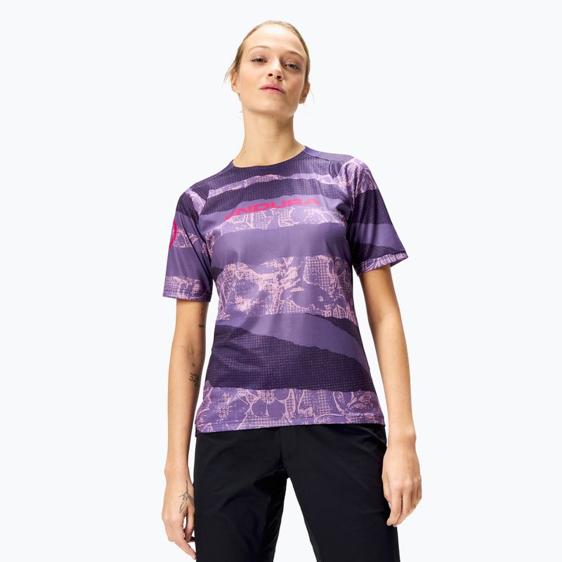 Women's cycling jersey Endura Patchwork Ltd W bramble