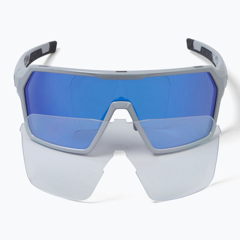 Endura Singletrack dreich grey/blue revo smoke/clear silver flash mirror sunglasses 6