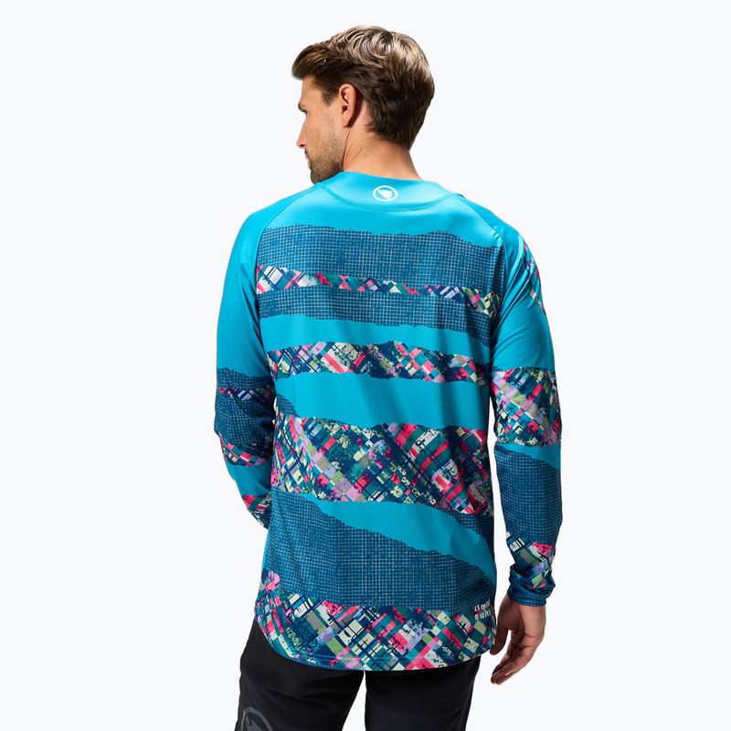 Men's Endura Patchwork Ltd Printed barra blue cycling longsleeve 3