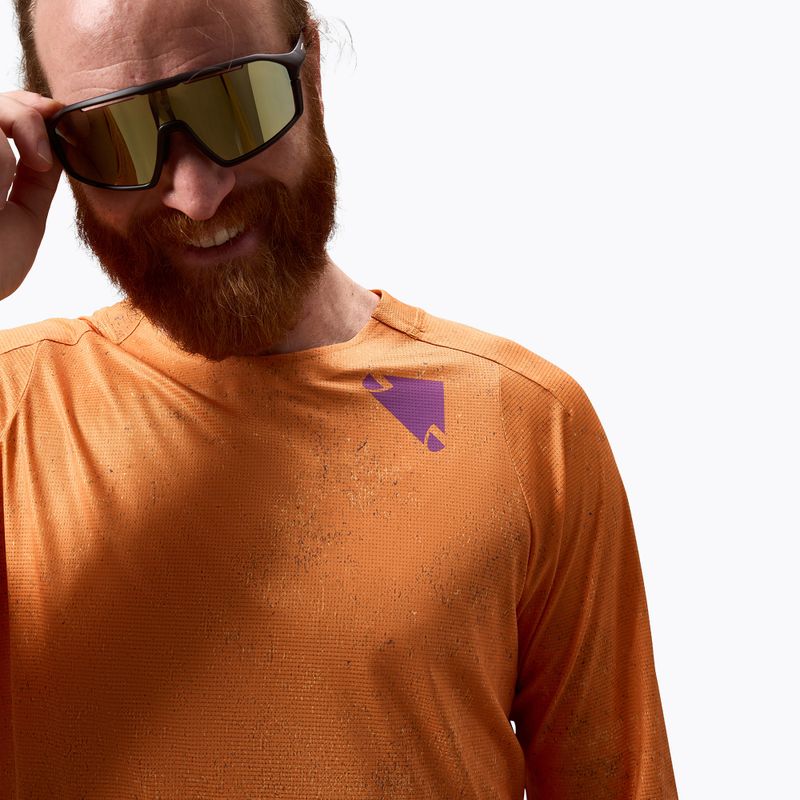 Men's cycling longsleeve Endura Singletrack Print end orange 4