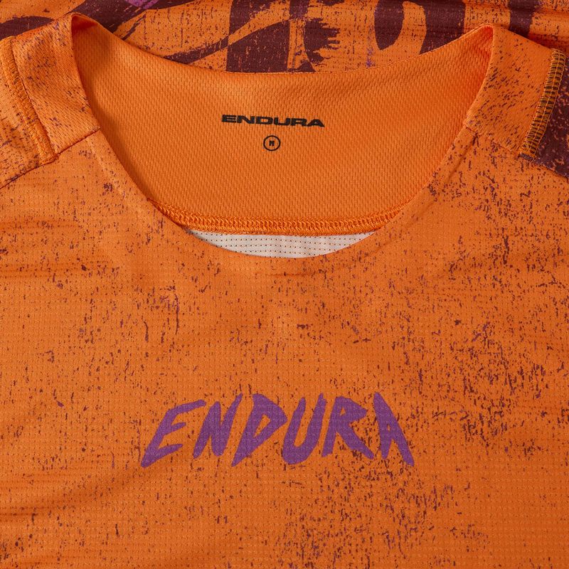 Men's cycling jersey Endura Singletrack Print end orange 3