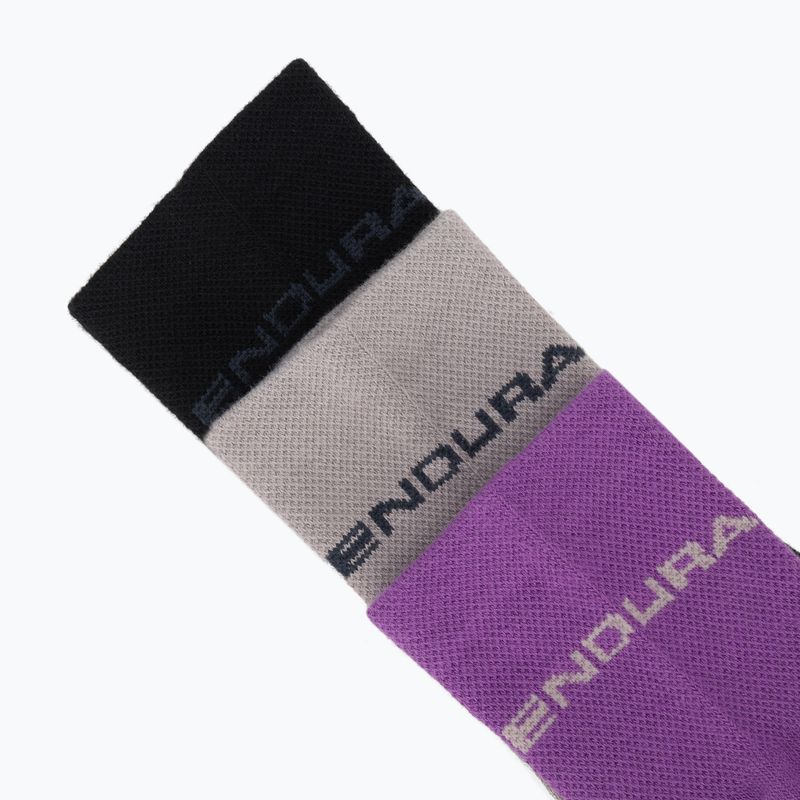 Women's socks Endura Coolmax Race 3 pairs W end purple 6