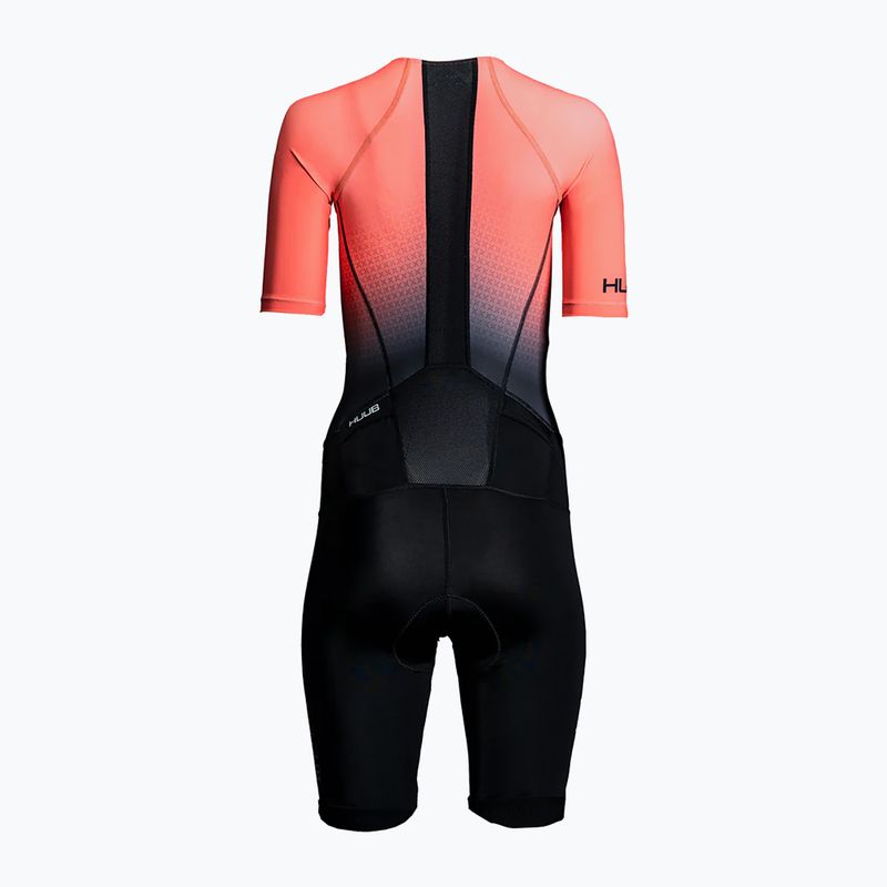 Women's thriathlon suit HUUB Commit Long Course Suit black/coral 2