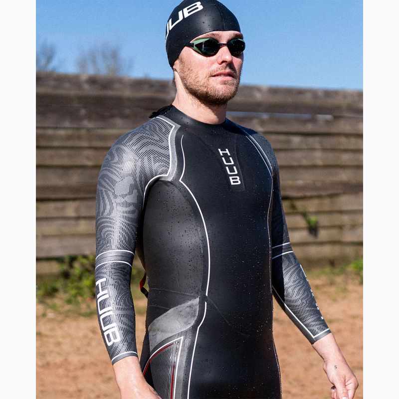 Men's triathlon wetsuit HUUB SUB7 3:5 black/grey 3