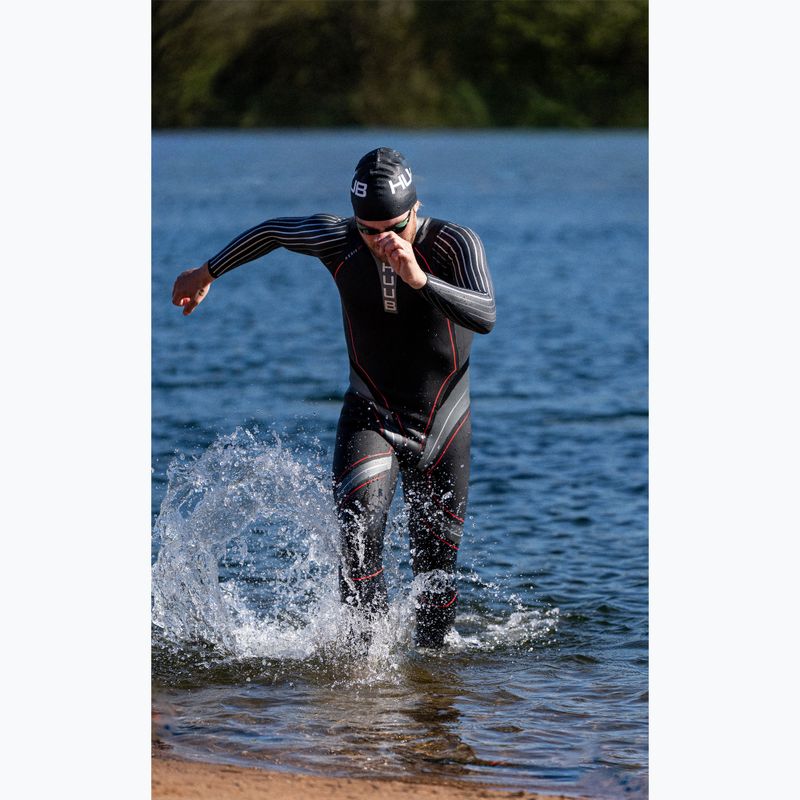 Men's triathlon wetsuit HUUB Aegis XV 3:5 black/red 5