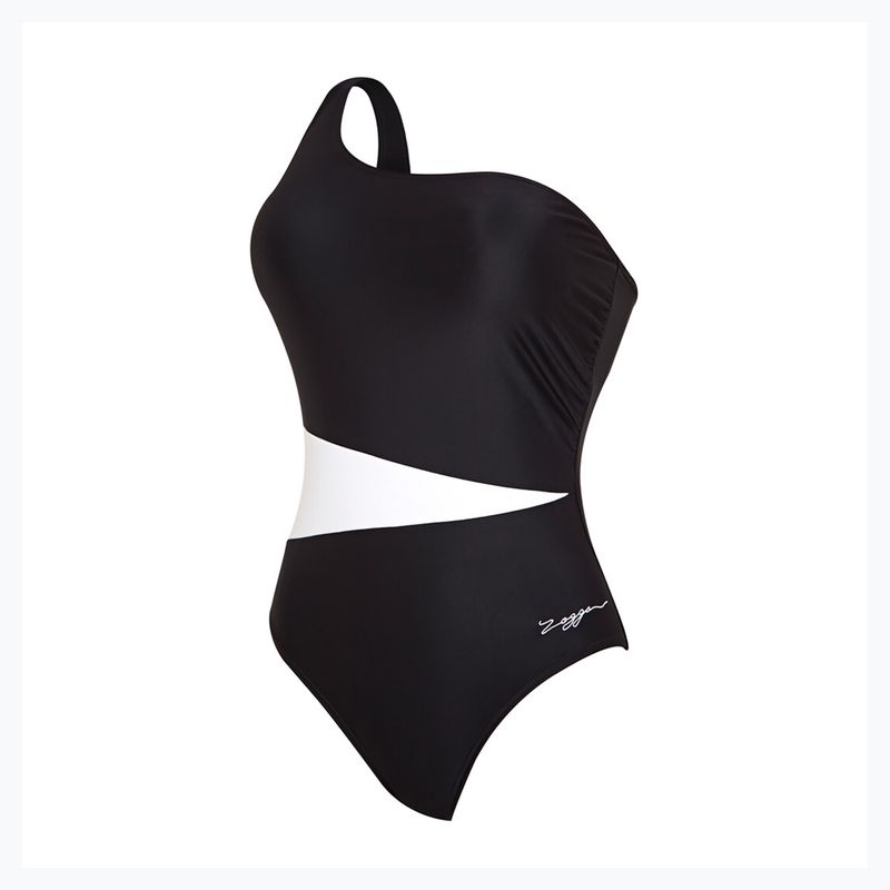 Women's one-piece swimsuit Zoggs Lattice One Shoulder blue / white 5